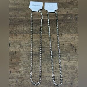 CK9. CALVIN KLEIN 14K Gold-Plated Twisted Rope Necklace 24” Chain NEW